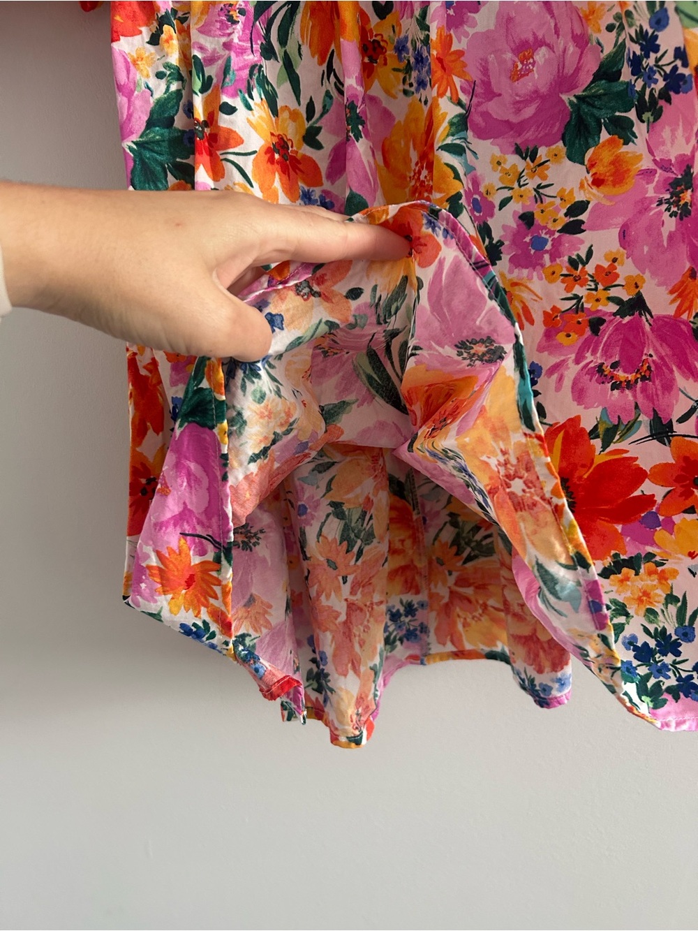 Altar'd State Floral puff sleeve cut out back cotton blend Mini Dress - Picture 2 of 10